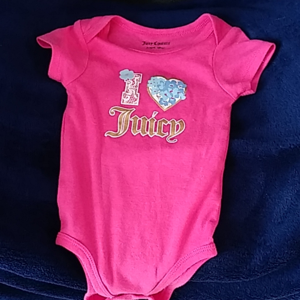 Juicy Couture 3/6m onesie with I love Juicy